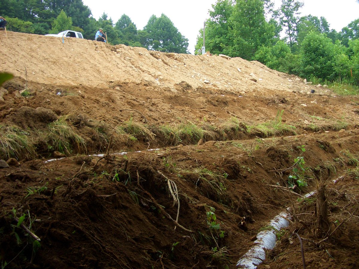 Septic drain field installation work on a Blue Earth County property